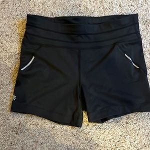 Athleta black short biker shorts, size M